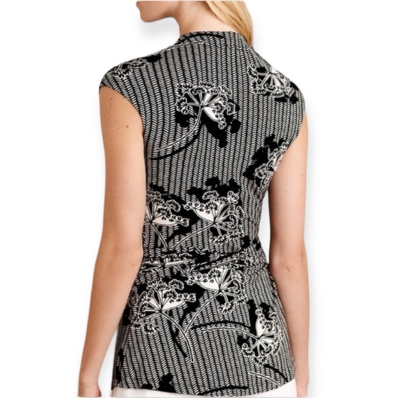 Anthropologie Deletta Floral Wrap Tank Top Blouse Stretch Sz Med (ff) - Picture 2 of 16